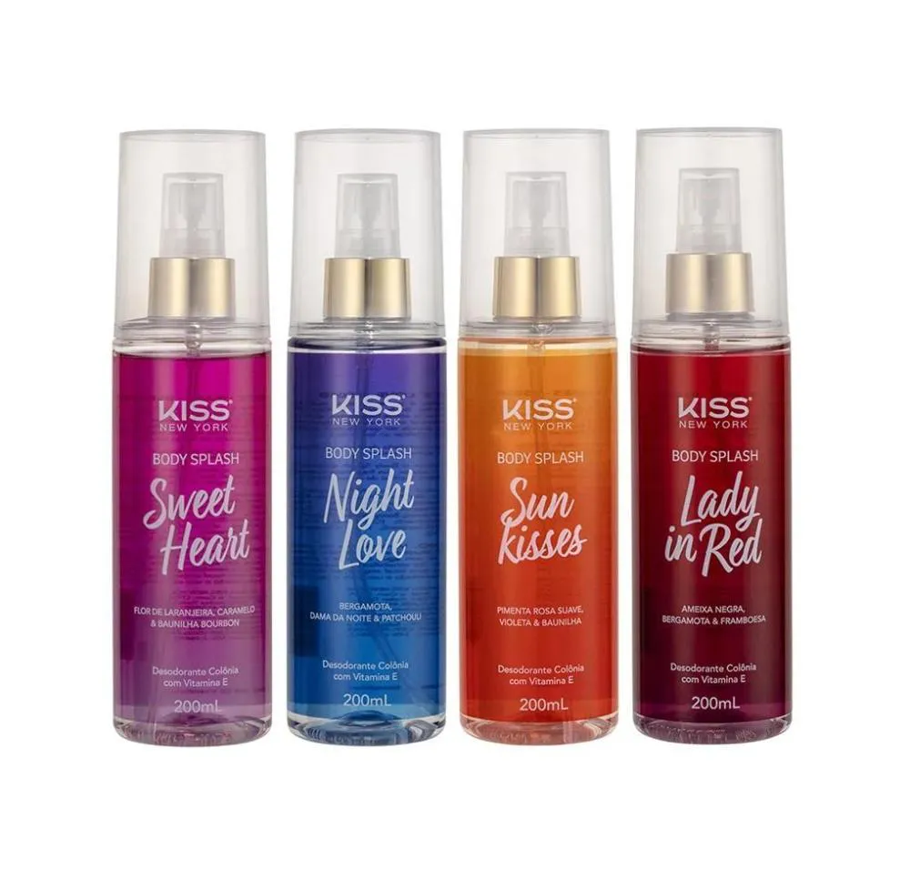 KIT BODY SPLASH KISS 200ML - 4 FRAGRANCIAS ESPECIAIS