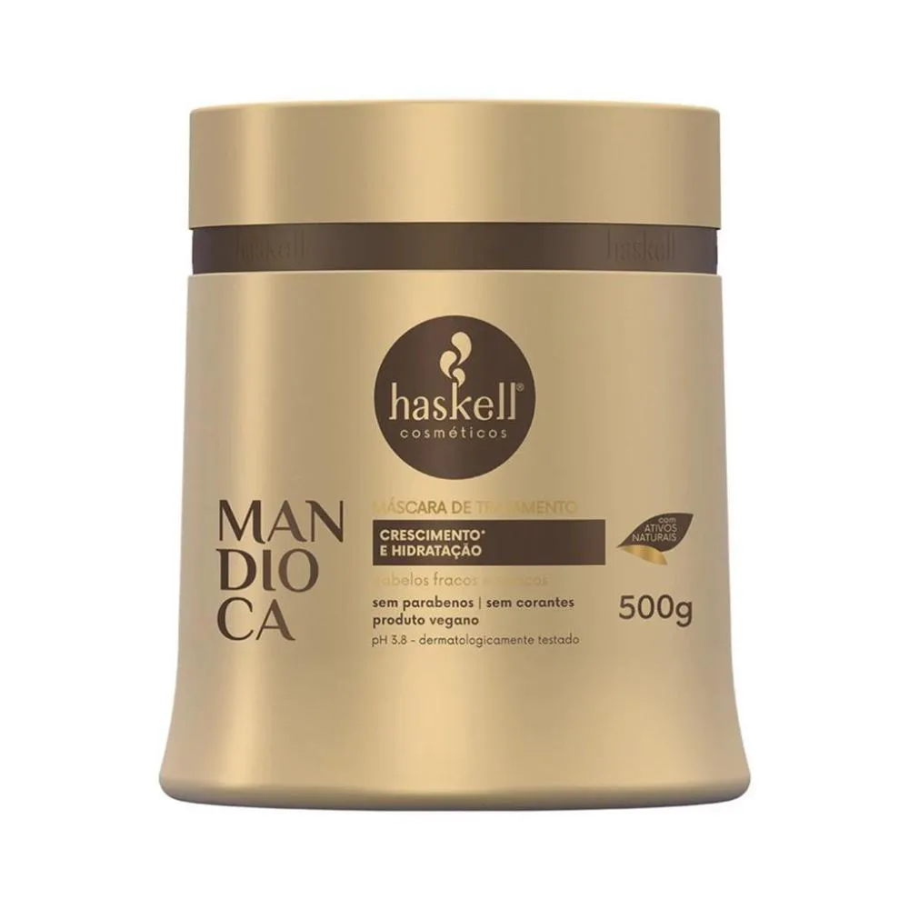 MASCARA CAPILAR HASKELL 500G - MANDIOCA - CRESCIMENTO E HIDRATAÇÃO