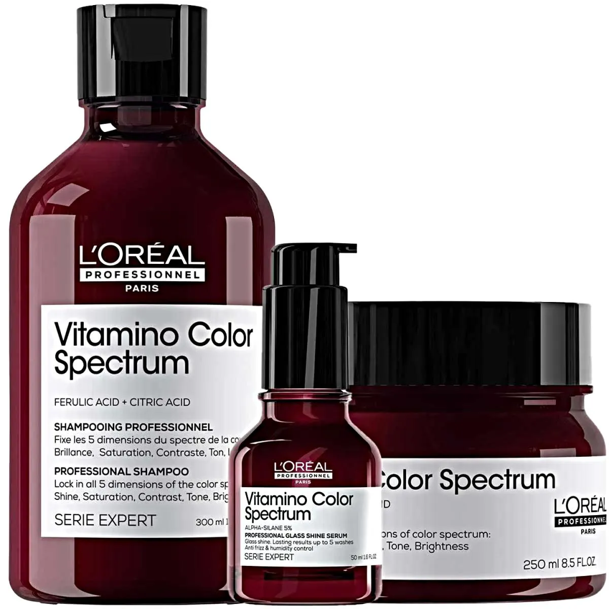 KIT LORéAL VITAMINO COLOR SPECTRUM SHAMPOO+ MáSCARA+ SéRUM