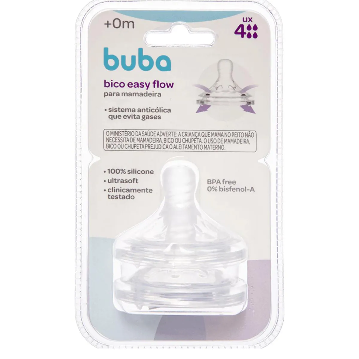 BICO SILICONE PéTALA FLUXO FáCIL ANTICóLICA MAMADEIRA BUBA Fluxo 4