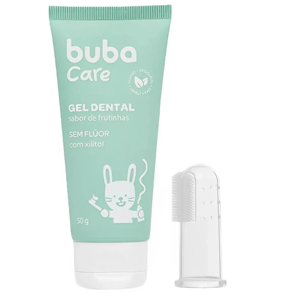 GEL DENTAL E ESCOVA DE DEDO MASSAGEADORA SABOR FRUTINHA BUBA