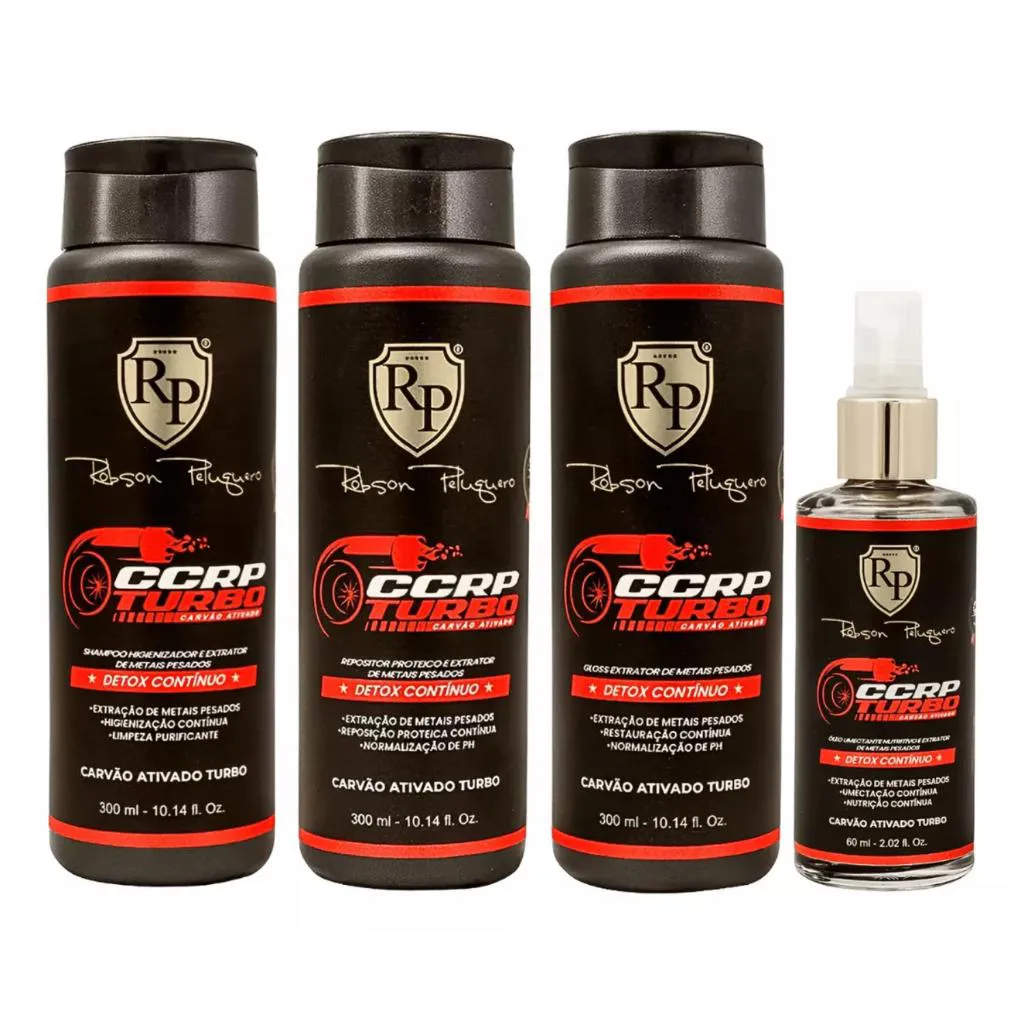 CCRP TURBO CARVÃO ATIVADO KIT 300ML ROBSON PELUQUEIRO