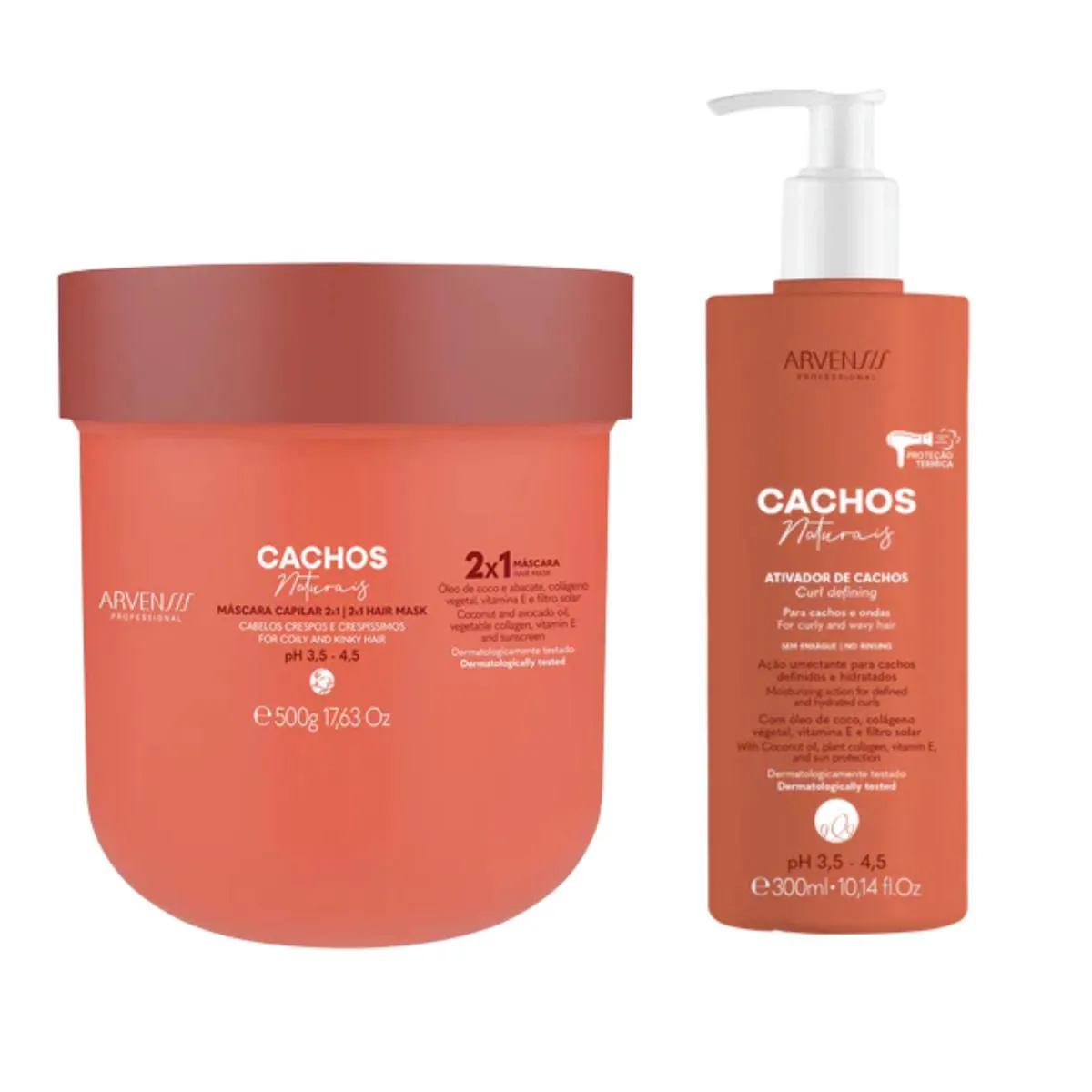 KIT ARVENSIS CACHOS - ATIVADOR ONDULADOS 300ML + MáSCARA 2 EM 1 500G