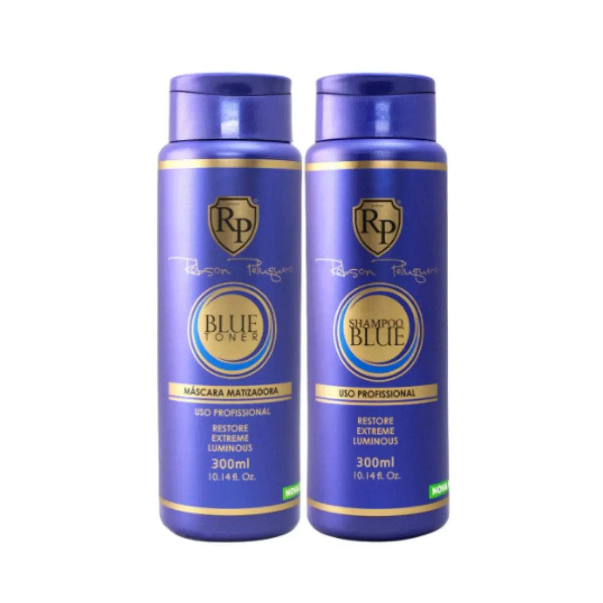 KIT MATIZADOR E SHAMPOO ROBSON PELUQUEIRO HOME BLUE 300ML