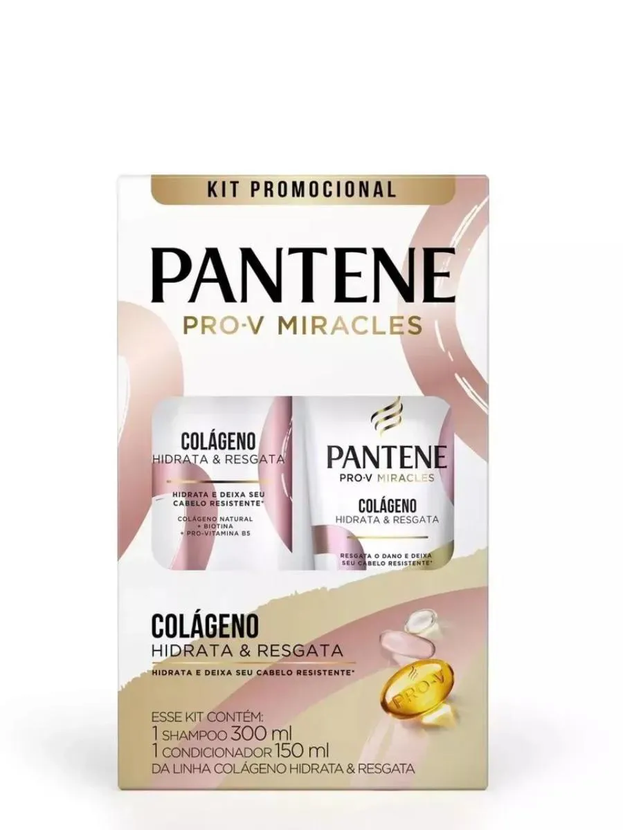 KIT PANTENE COLáGENO HIDRATA & RESGATA SHAMPOO 300ML + CONDICIONADOR 150ML