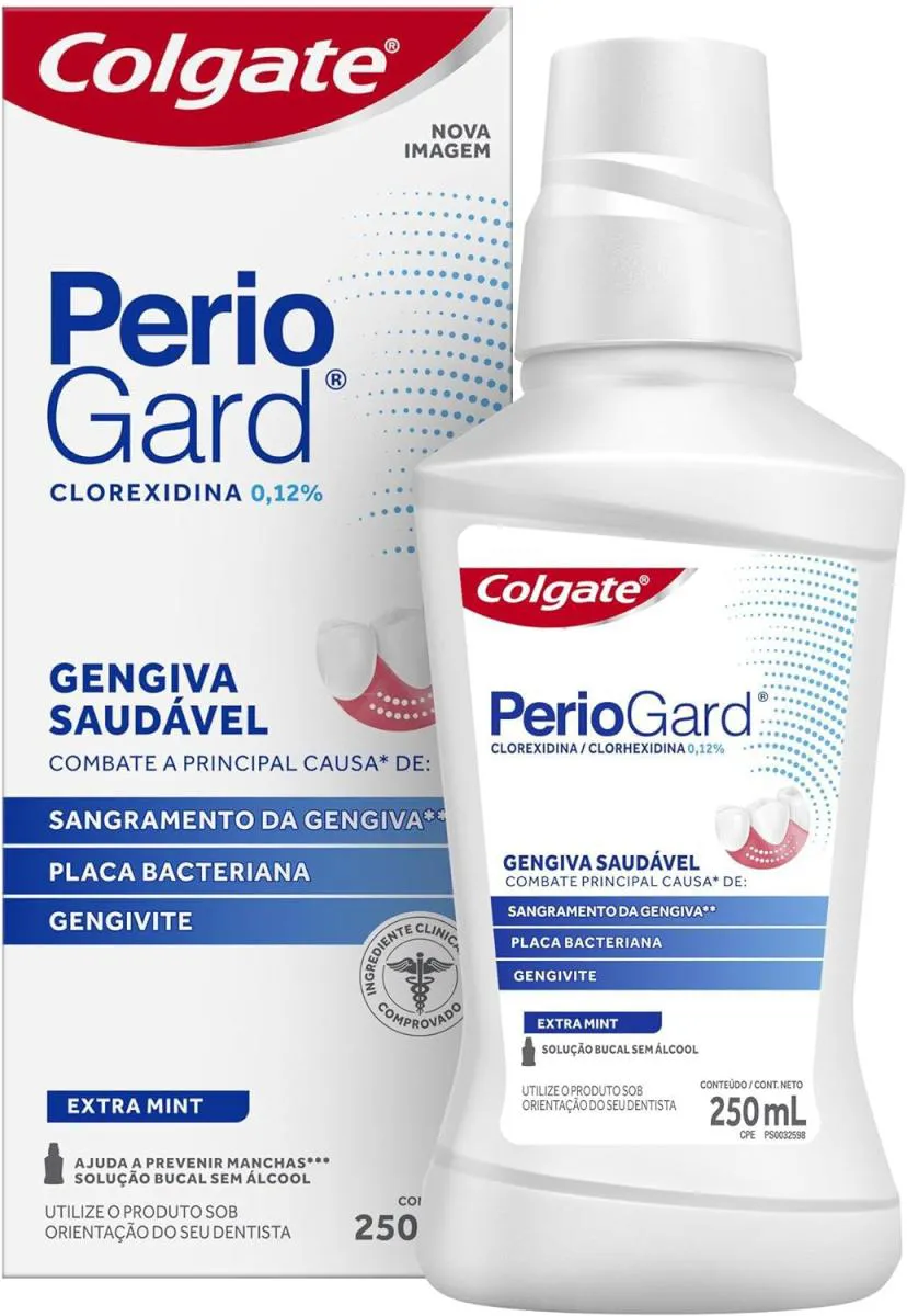ENXAGUANTE BUCAL COLGATE PERIOGARD SEM ÁLCOOL SABOR EXTRA MINT - 250ML
