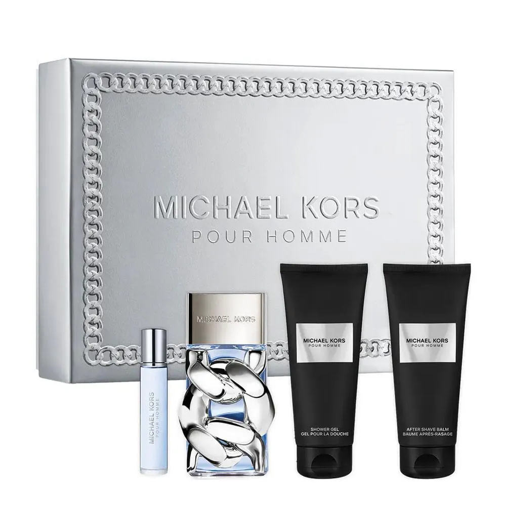 KIT MICHAEL KORS POUR HOMME MASCULINO - EDP 100ML + TRAVEL SPRAY 10ML + Pó-BARBA 100ML + SHOWER GEL 100ML