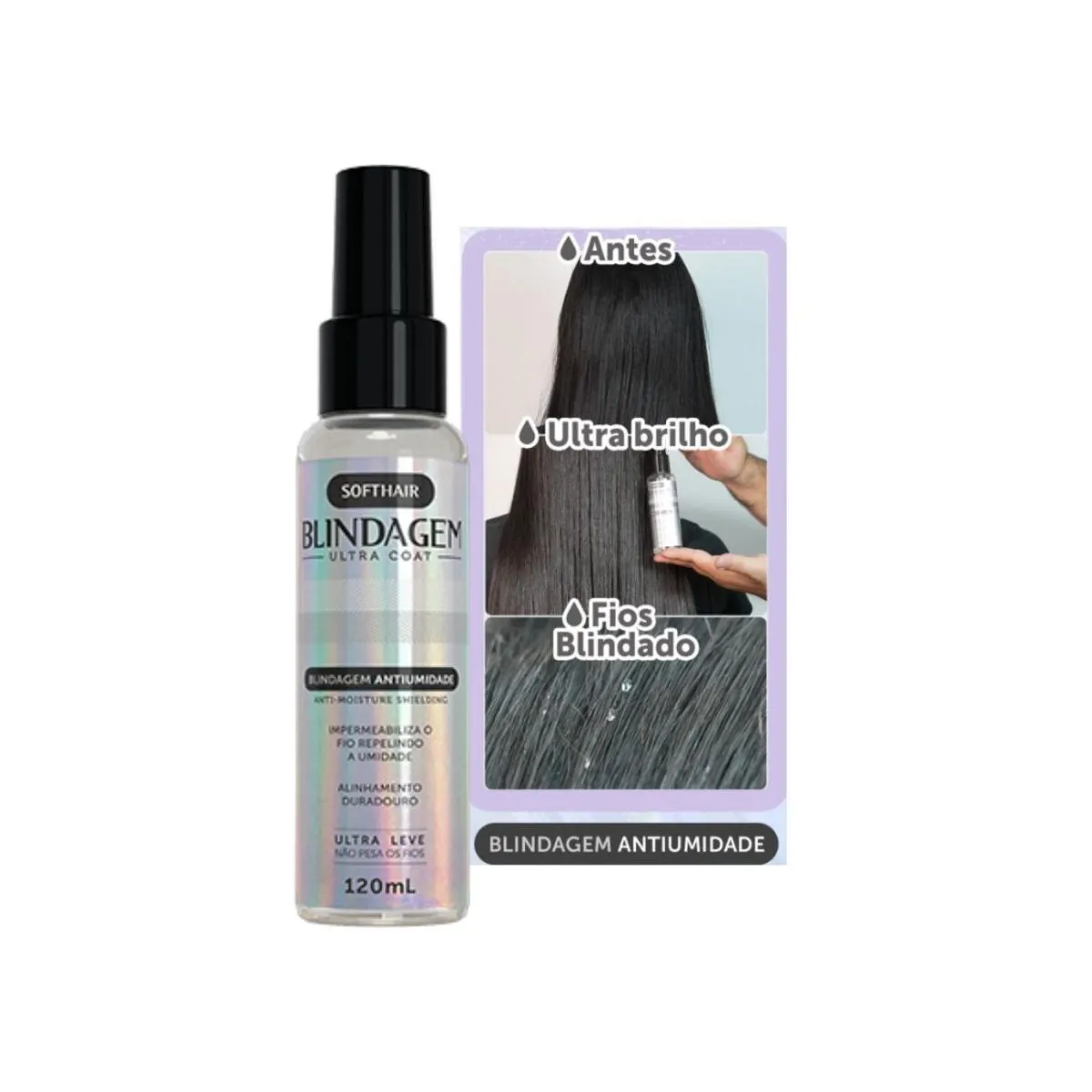 SPRAY ANTI UMIDADE EFEITO LISO PARA CABELO COM RAIZ ALTA