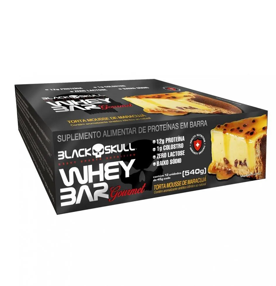 WHEY BAR GOURMET (CAIXA 12 UNID. 45G) - SABOR: TORTA MOUSSE DE MARACUJá