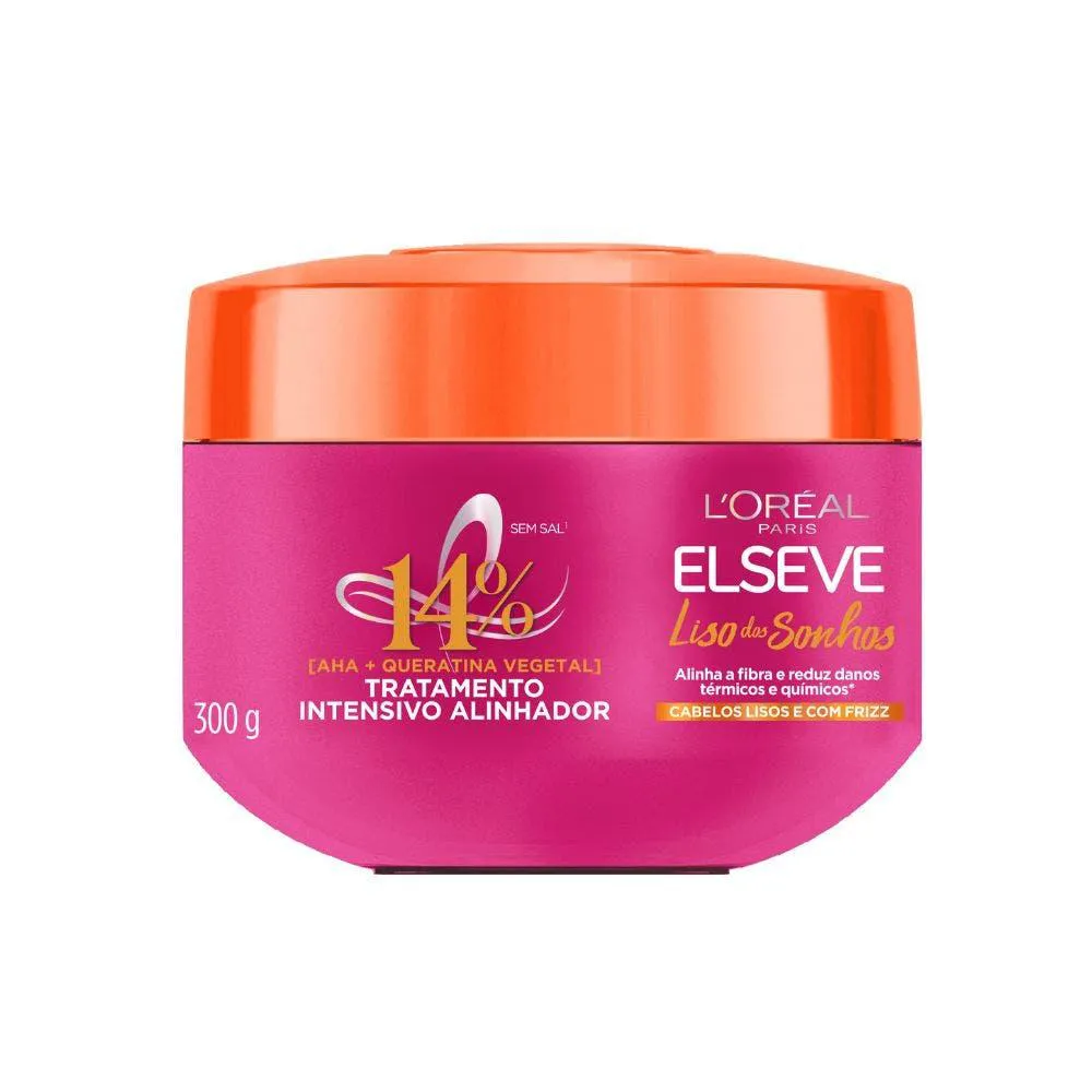 CREME DE TRATAMENDO ELSEVE LISO DOS SONHOS AHA + QUERATINA VEGETAL 300G