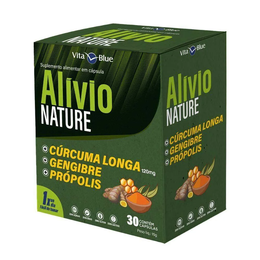 ALíVIO NATURE CURCUMA LONGA VITA BLUE 30 CáPSULAS