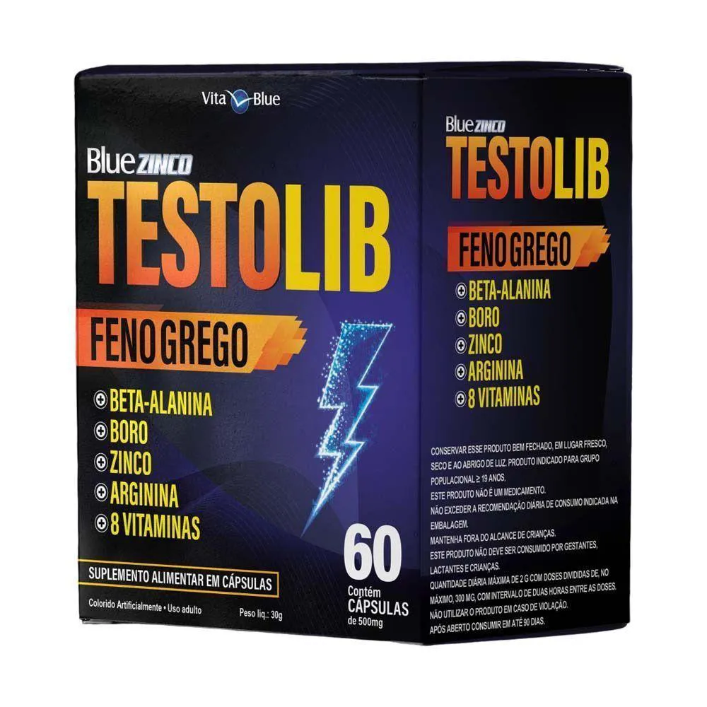 BLUE ZINCO TESTO LIB FENO GREGO VITA BLUE 60 CáPSULAS