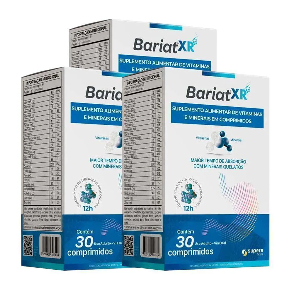 KIT 3 BARIAT XR SUPERA FARMA 30 COMPRIMIDOS