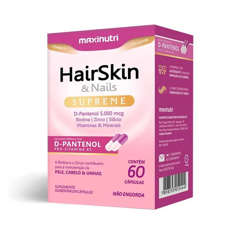 HAIRSKIN & NAILS SUPREME D-PANTENOL MAXINUTRI 60CP