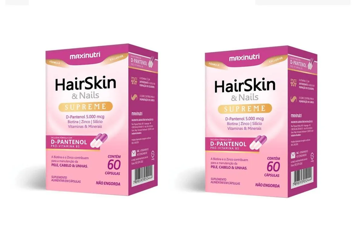 KIT 2 HAIRSKIN & NAILS SUPREME D-PANTENOL MAXINUTRI 60CP