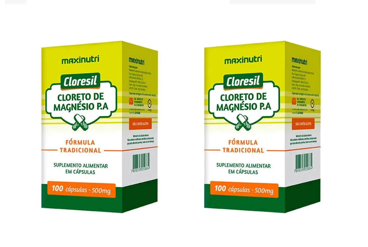 KIT 2 SUPLEMENTO CLORESIL CLORETO DE MAGNéSIO P.A  100CPS