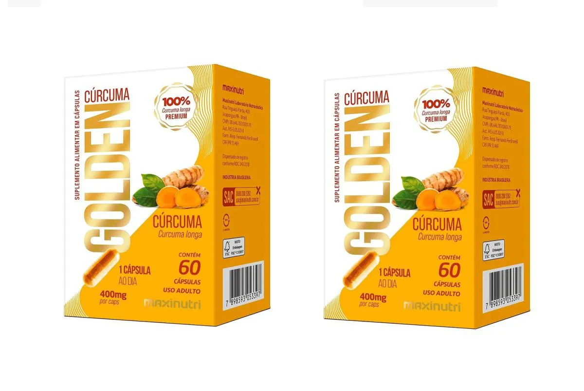 KIT 2 SUPLEMENTO CúRCUMA GOLDEN 400MG MAXINUTRI 60CPS