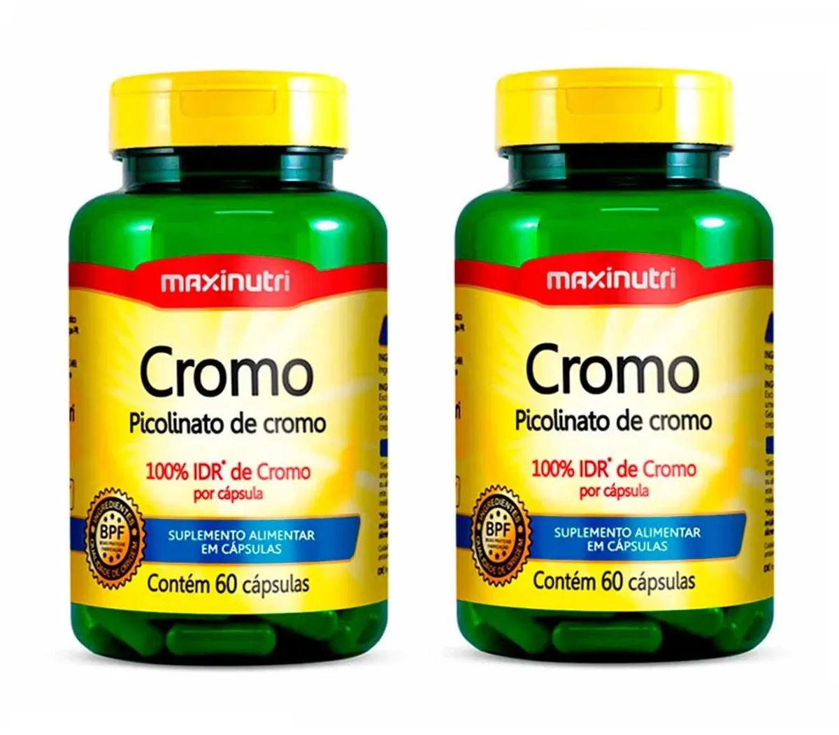KIT 2 SUPLEMENTO PICOLINATO DE CROMO MAXINUTRI 60CPS