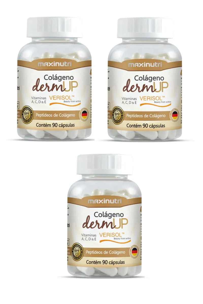 KIT 3 COLáGENO DERMUP VERISOL VITAMINAS A C D E 90CP