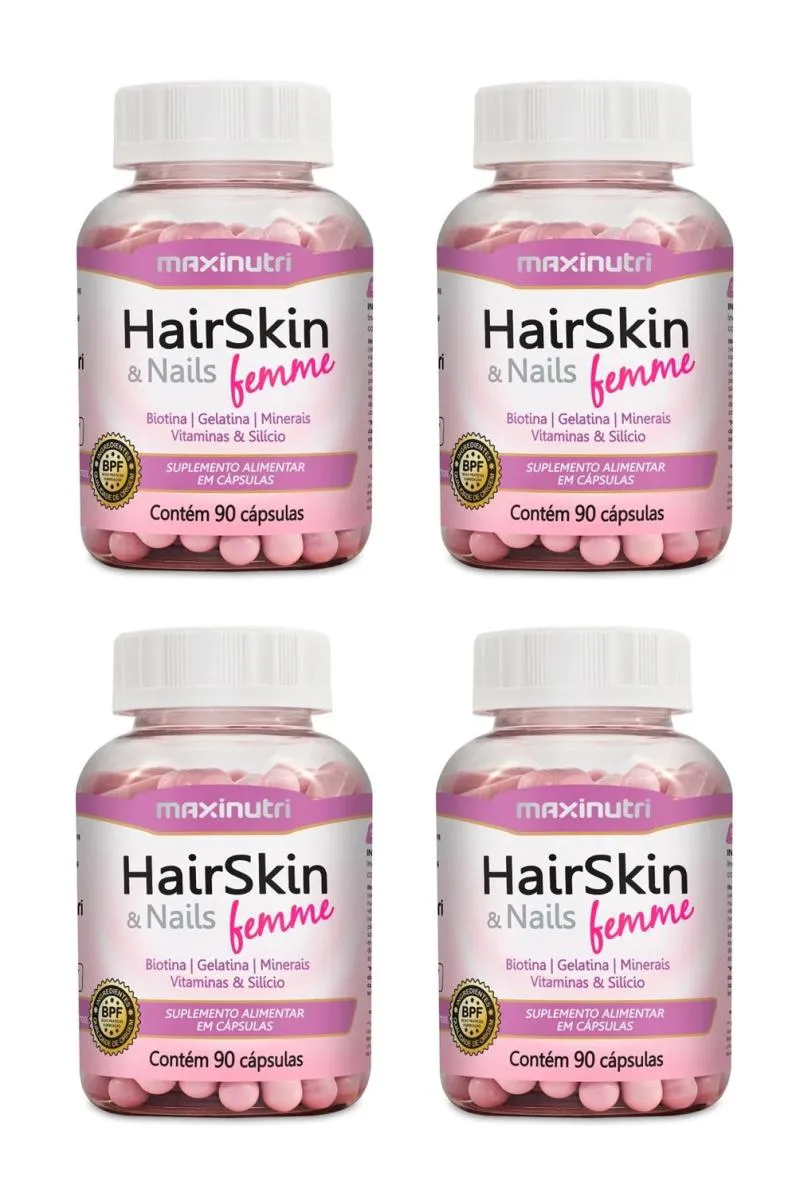 KIT 4 HAIRSKIN & NAILS FEMME BIOTINA MAXINUTRI 90CP