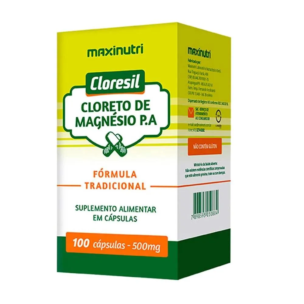 SUPLEMENTO CLORESIL CLORETO DE MAGNéSIO P.A MAXINUTRI 100CPS
