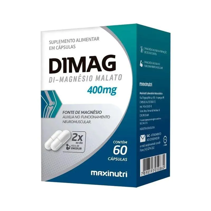 SUPLEMENTO DIMAG MAGNéSIO DIMALATO MAXINUTRI 60CPS