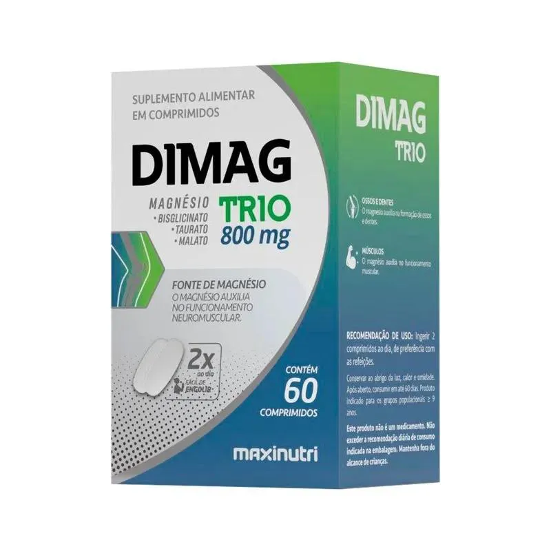 SUPLEMENTO DIMAG TRIO MAGNéSIOTAURATO MALATO MAXINUTRI 60CPS