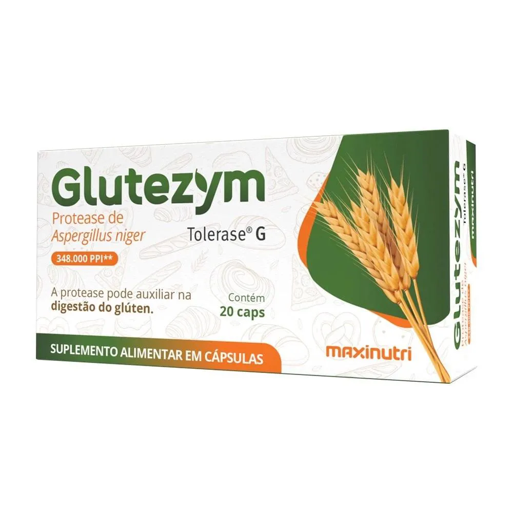 SUPLEMENTO GLUTEZYM PROTEASE MAXINUTRI DIGESTãO GLúTEN 20CPS