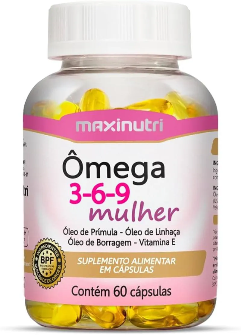 SUPLEMENTO ÔMEGA 3-6-9 MULHER MAXINUTRI VIT E 60CP