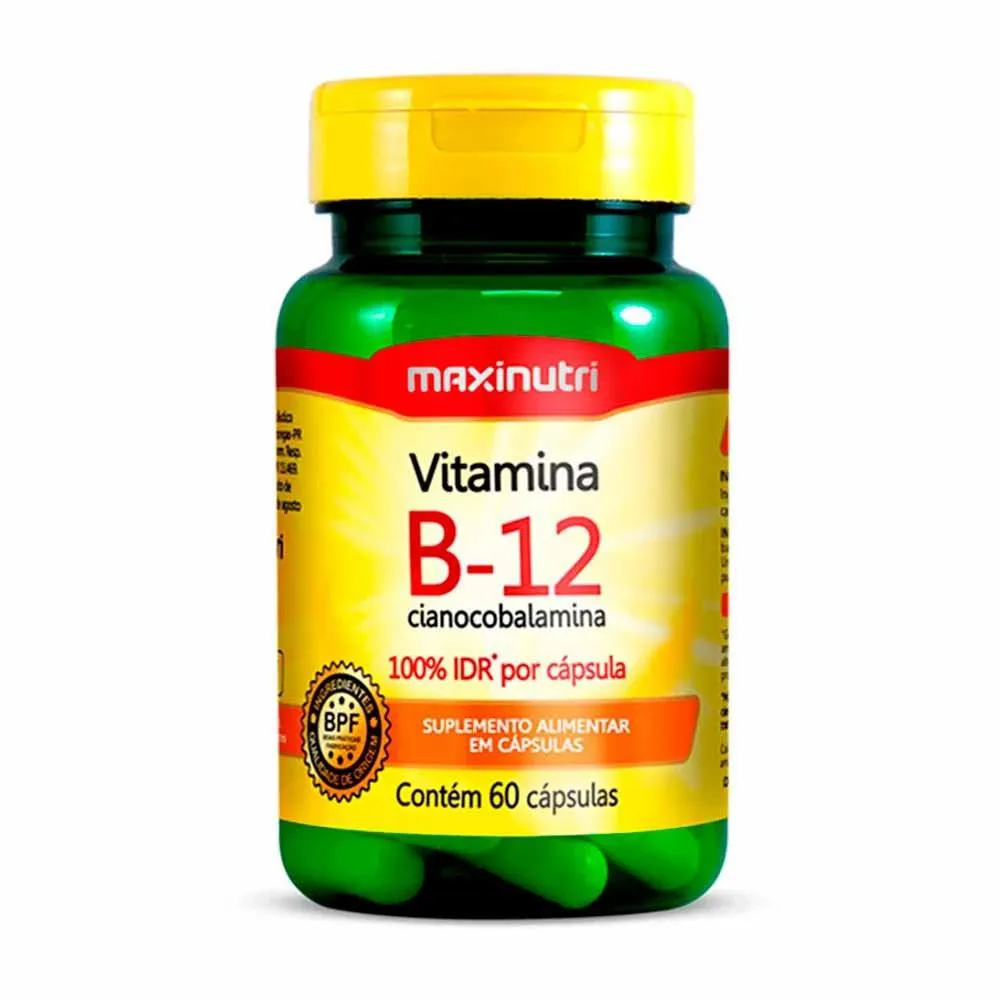 SUPLEMENTO VITAMINA B12 CIANOCOBALAMINA MAXINUTRI 60CP