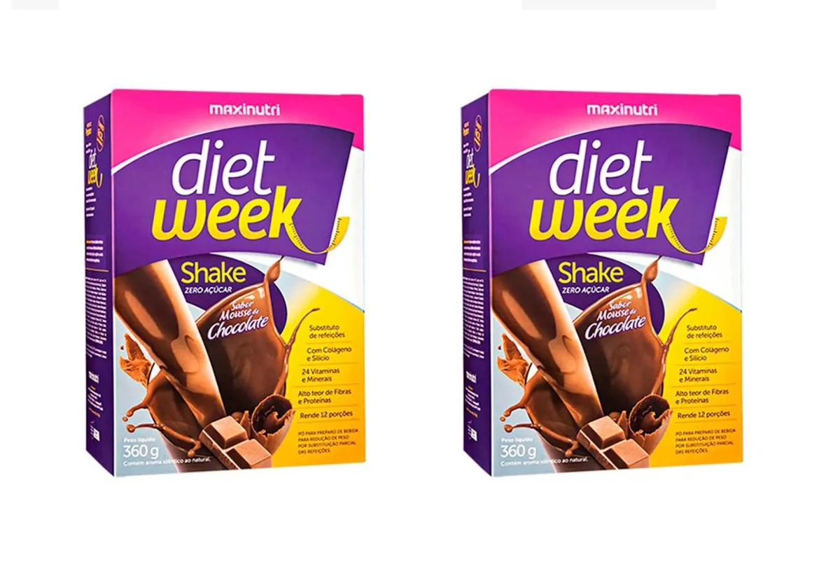 KIT 2 DIET WEEK SHAKE MOUSSE DE CHOCOLATE MAXINUTRI 360G