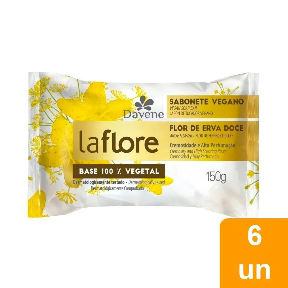 SABONETE LA FLORE ERVA DOCE 150G - EMBALAGEM COM 6 UNIDADES