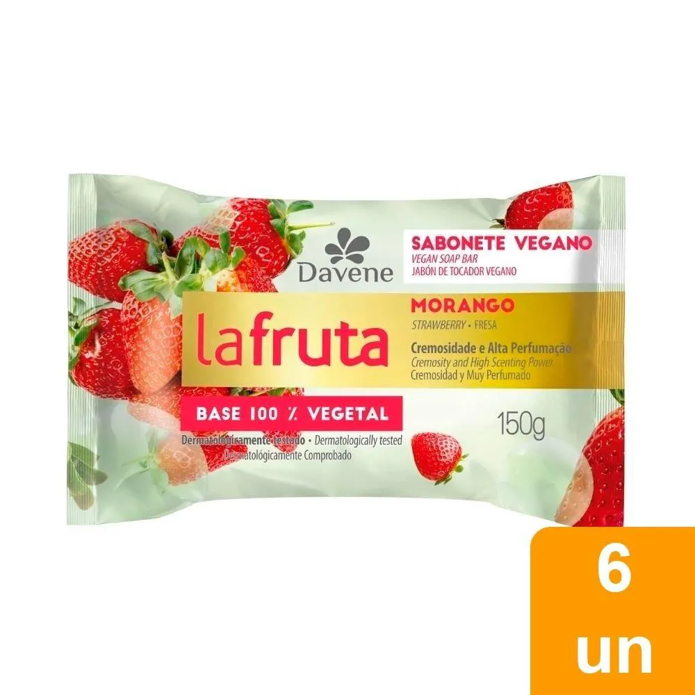 SABONETE LA FLORE MORANGO 150G - EMBALAGEM COM 6 UNIDADES
