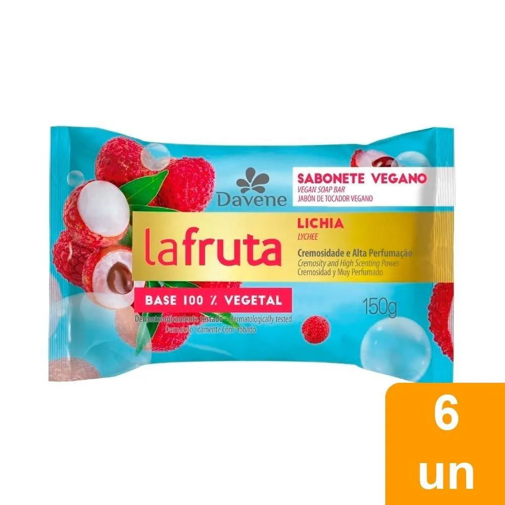 SABONETE LA FLORE LICHIA 150G - EMBALAGEM COM 6 UNIDADES