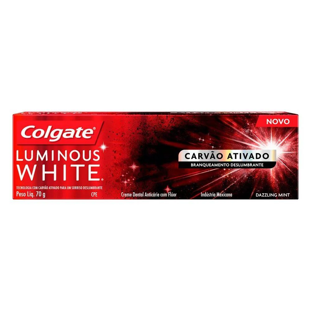 CREME DENTAL COLGATE LUMINOUS WHITE CARVãO ATIVADO 70G