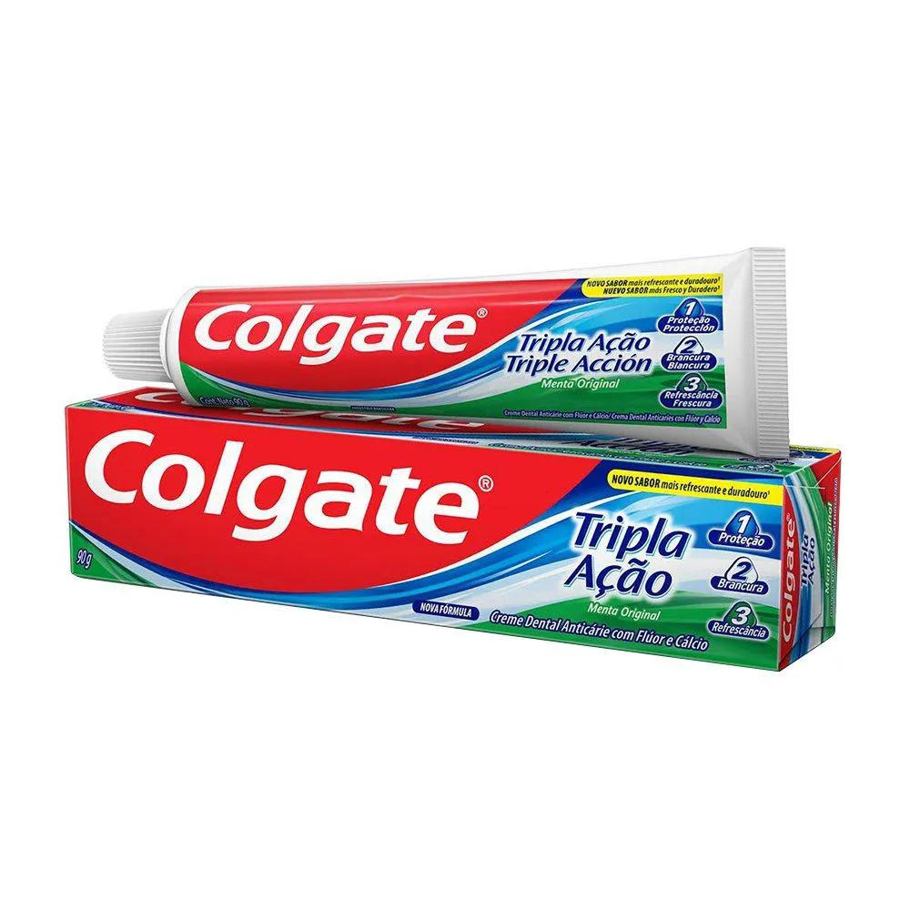 CREME DENTAL COLGATE TRIPLA AçãO 90G EMBALAGEM COM 12 UNIDADES