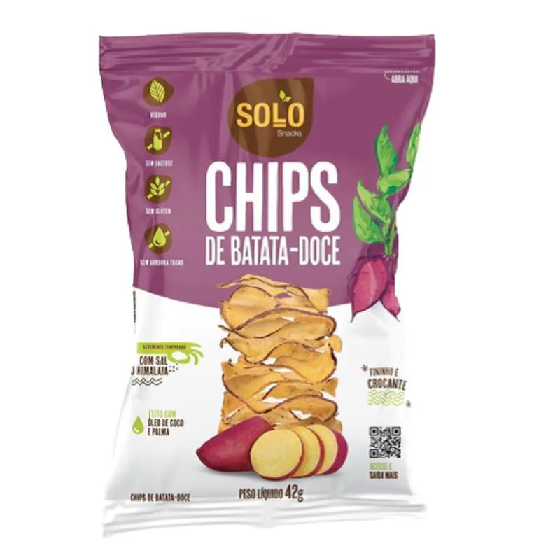 KIT 6X: CHIPS DE BATATA DOCE ASSADO SOLO SNACKS 42G