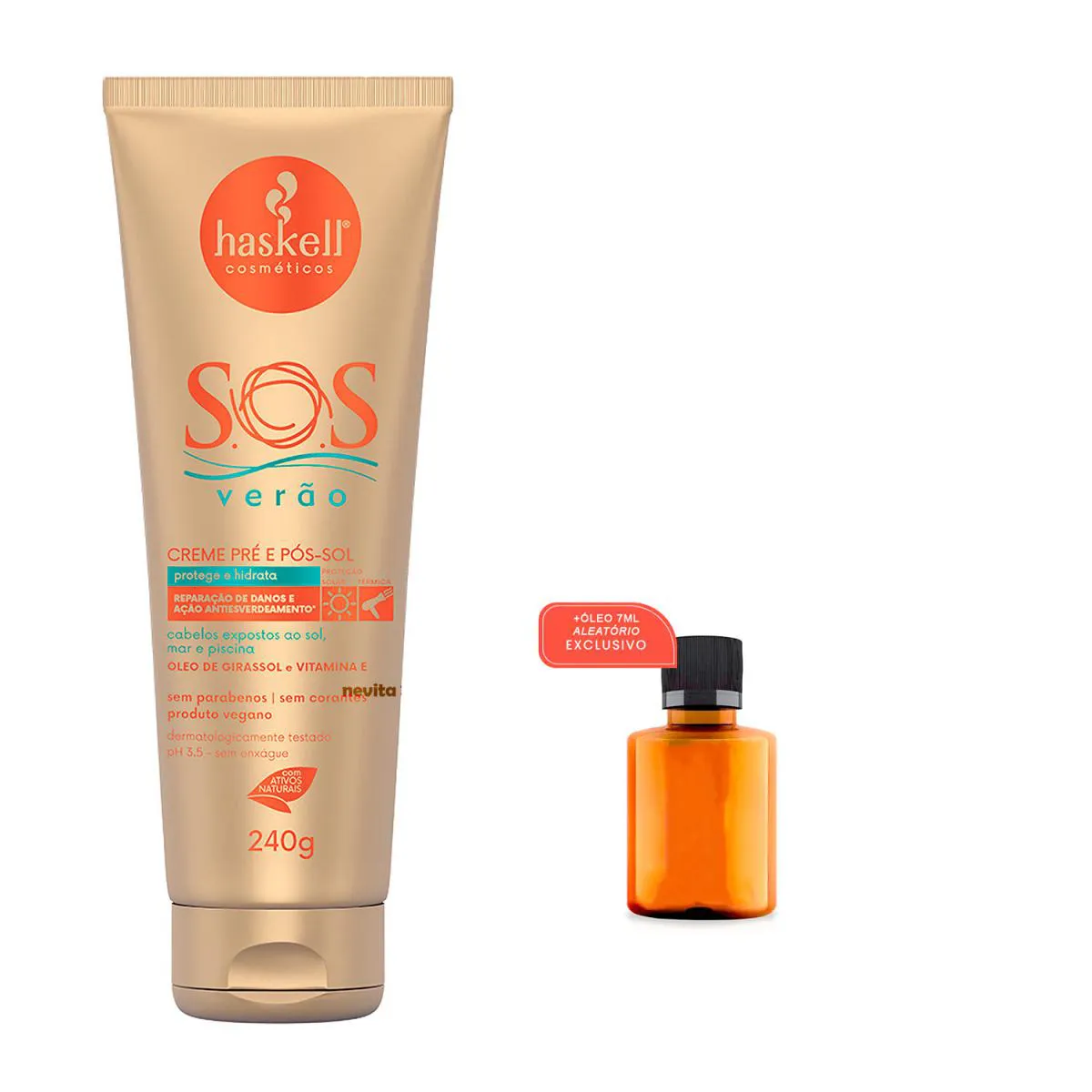 CREME PRé E PóS-SOL SOS VERãO HASKELL 240G +ÓLEO7ML