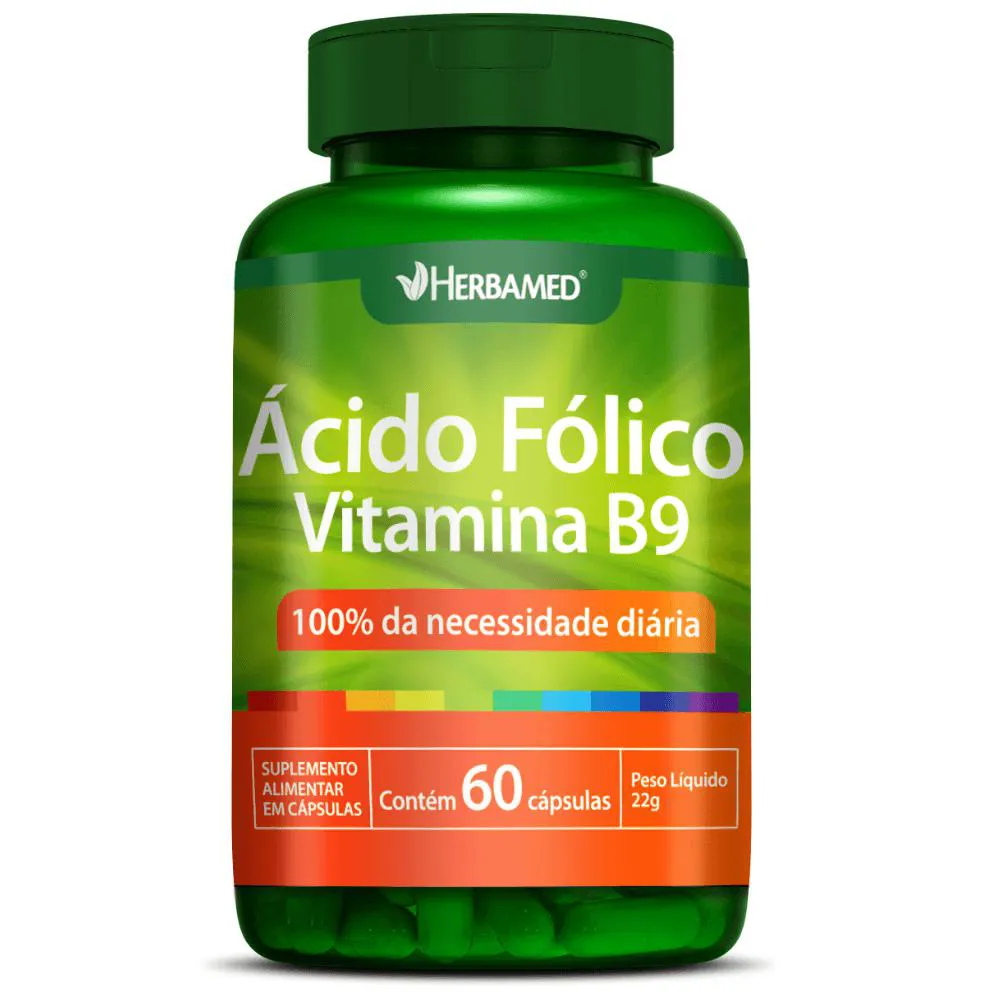 ÁCIDO FóLICO + VITAMINA B9 C/60 CáPSULAS - HERBAMED