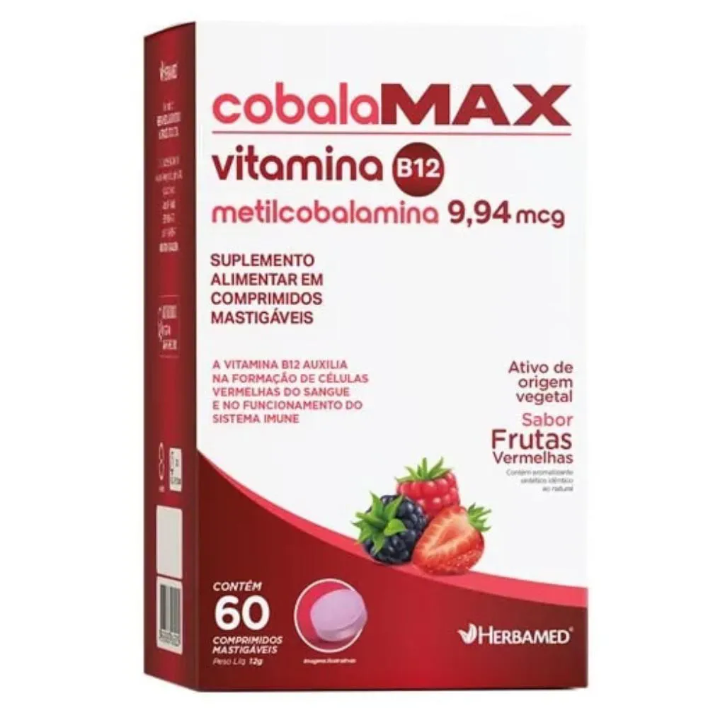 COBALAMAX 9,94MCG C/60 COMPRIMIDOS MASTIGáVEIS - HERBAMED