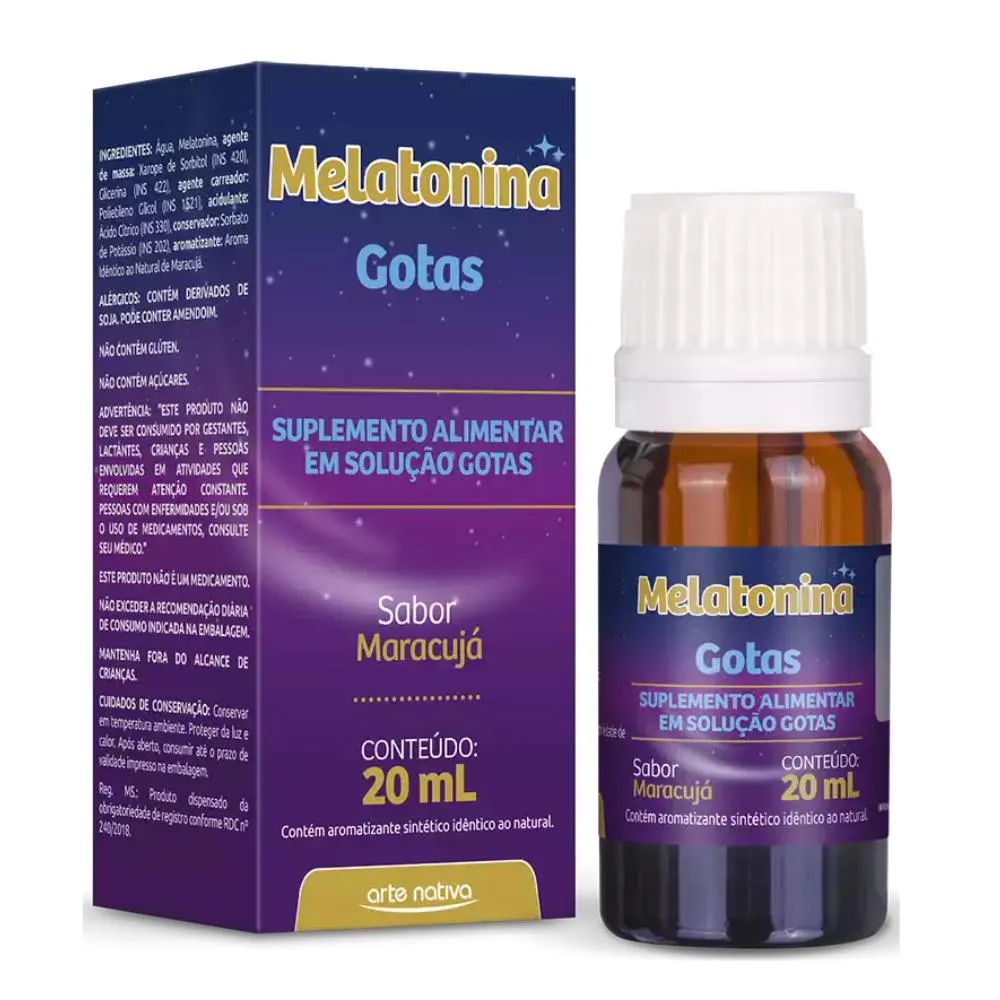 MELATONINA GOTAS 0,21MG MARACUJá 20ML ARTE NATIVA