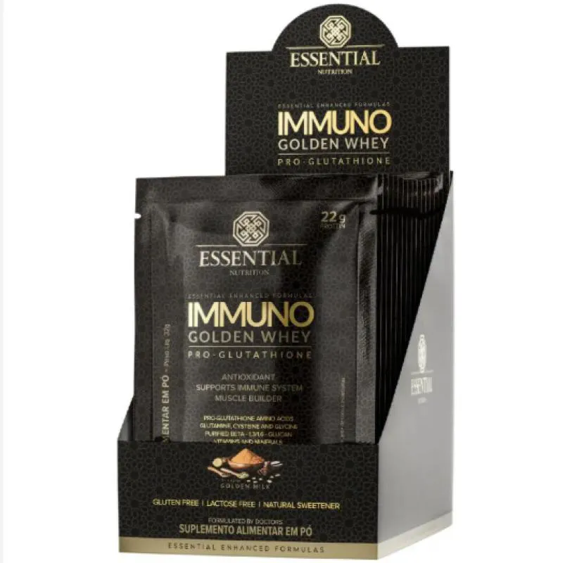 WHEY IMMUNO GOLDEN 15 SACHêS DE 32G (480G) – ESSENTIAL Golden Milk