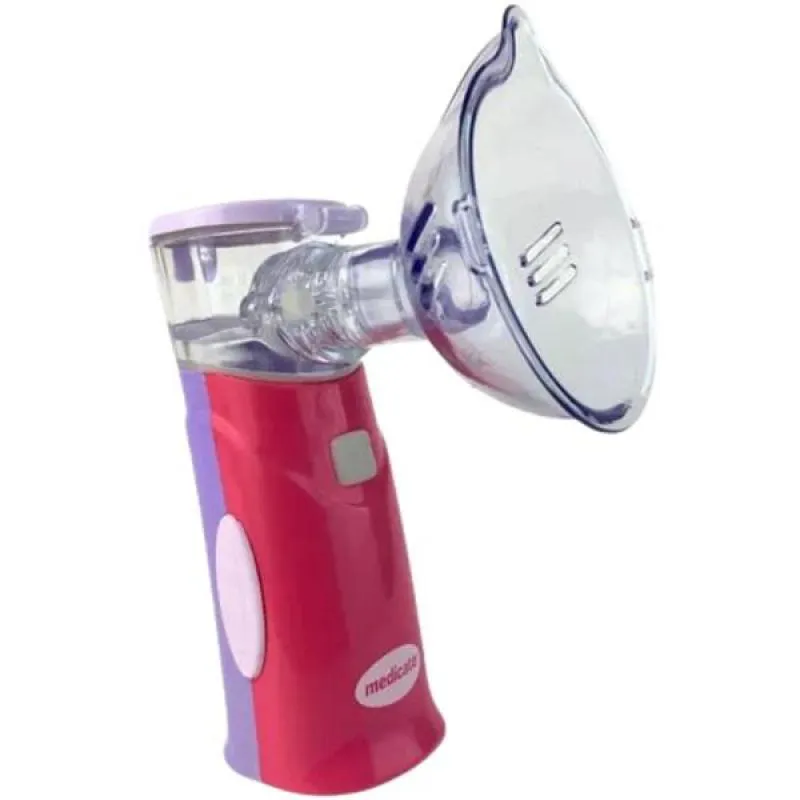 Inalador Portátil Medicate Air Mesh Colors Kids Rosa Recarregavél 