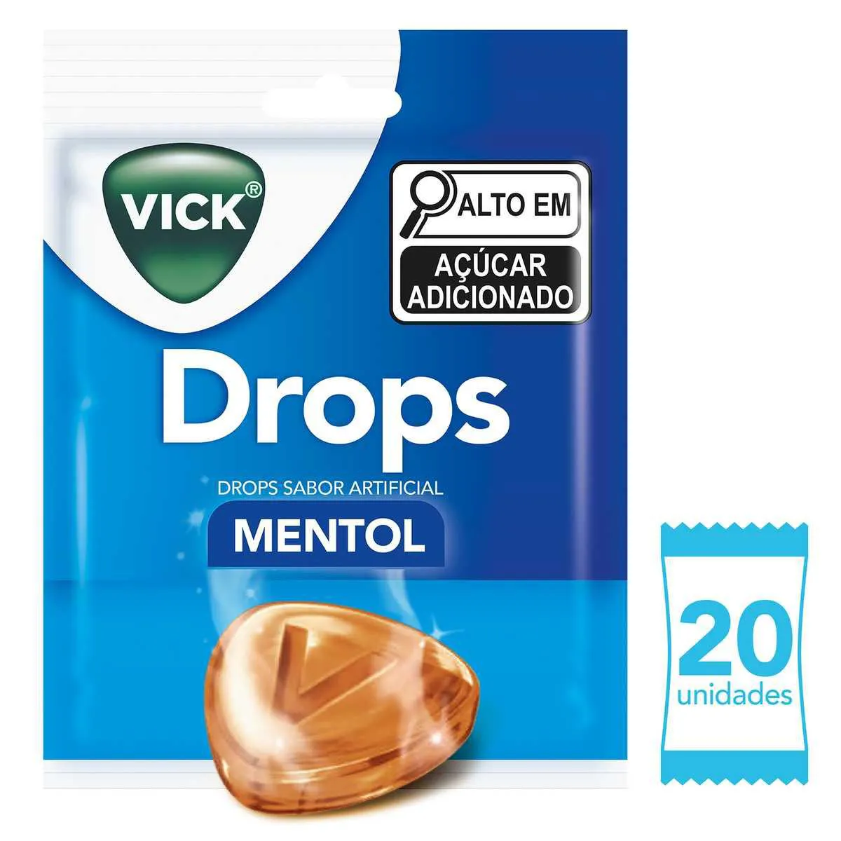 Pastilha Vick Drops Mentol 20 unidades