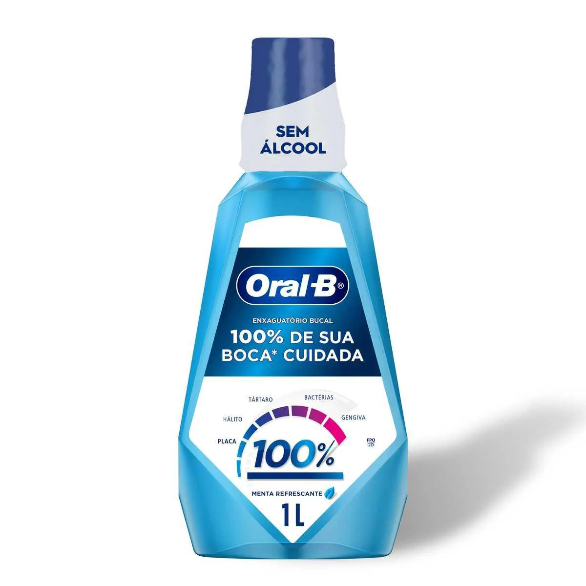 Enxaguante Bucal Sem Álcool Oral-B 100% De Sua Boca Cuidada com 1L