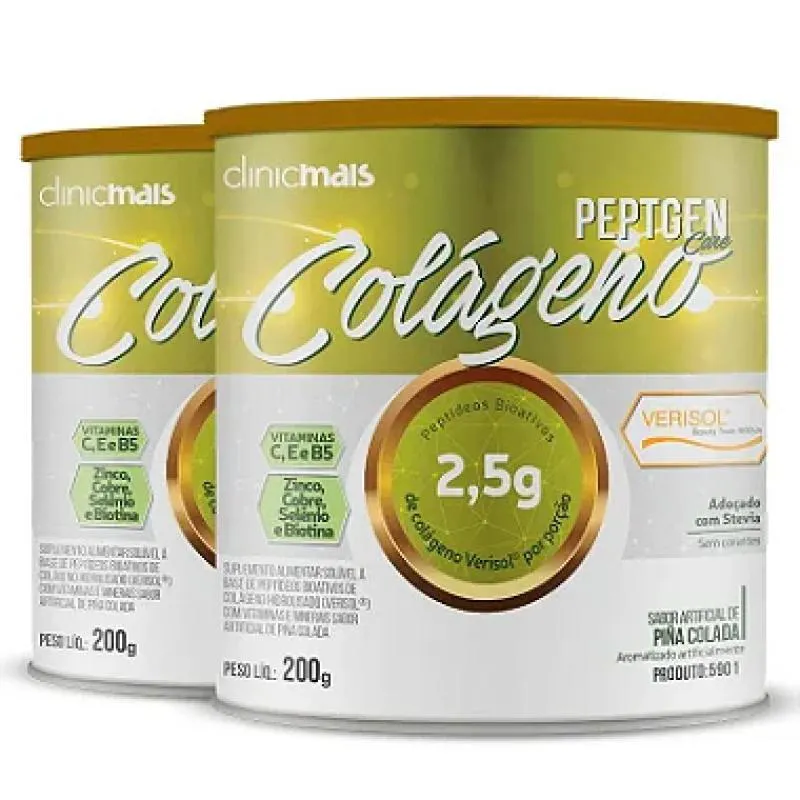 KIT 2 COLáGENO VERISOL CLINICMAIS 200G PIñA COLADA