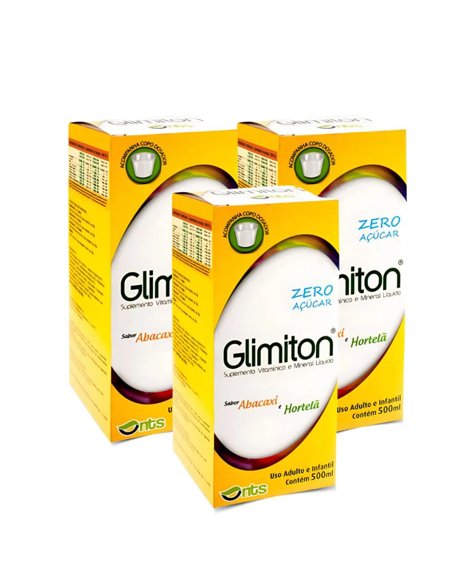 03UN GLIMITON ZERO AçúCAR SABOR ABACAXI E HORTELã 500ML NTS