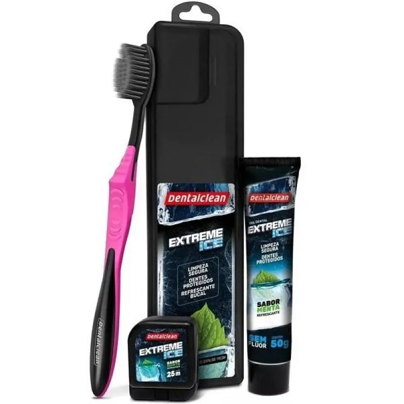 ESCOVA HALITO FRESCO KIT VIAGEM DENTES BRANCOS Rosa