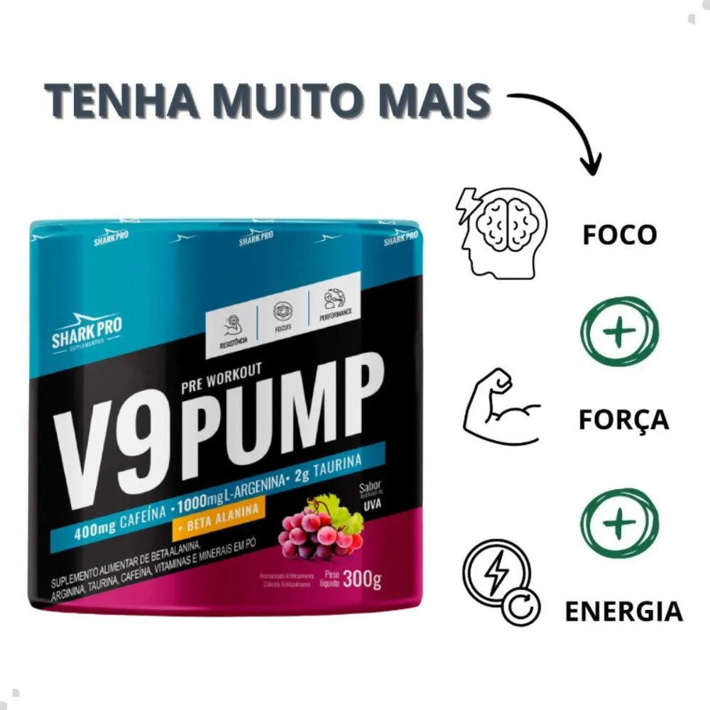Pré-treino Shark Pro V9 Pump Uva 300g