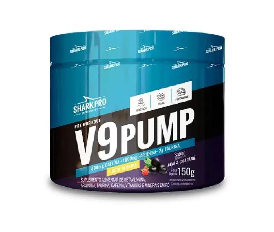 Pré-treino Shark Pro V9 Pump Açaí com Guaraná 300g